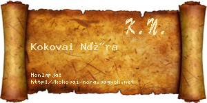 Kokovai Nóra névjegykártya